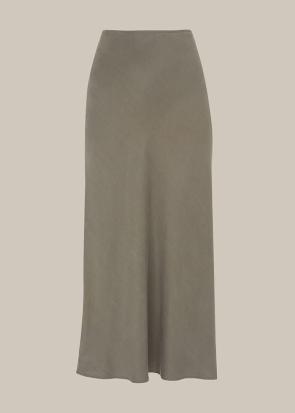 Khaki May Bias Cut Skirt
