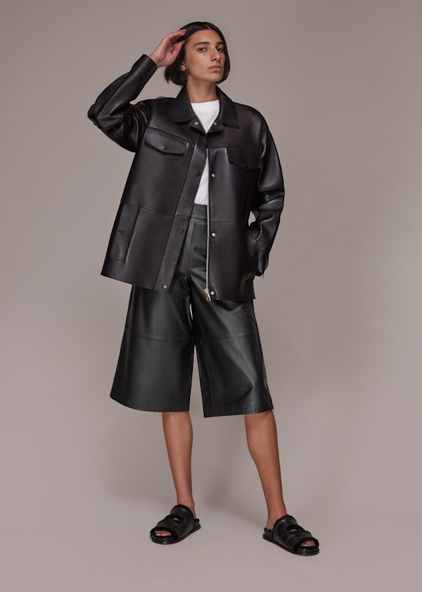 Black Leather Culotte