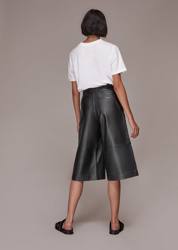 Black Leather Culotte