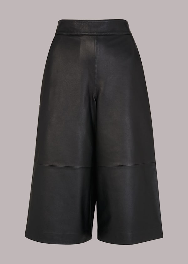 Black Leather Culotte