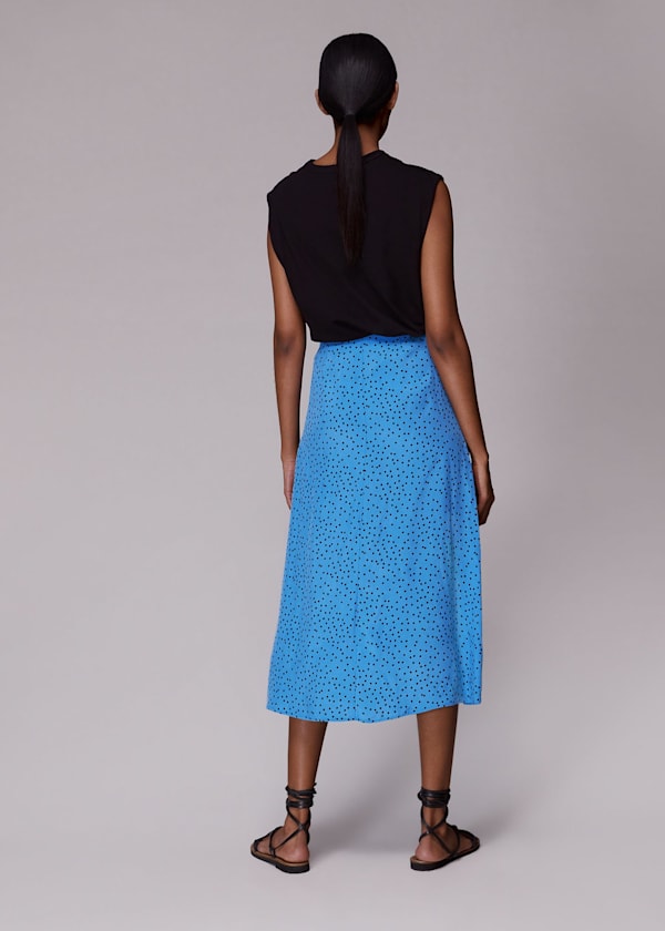 Blue Irregular Spot Skirt