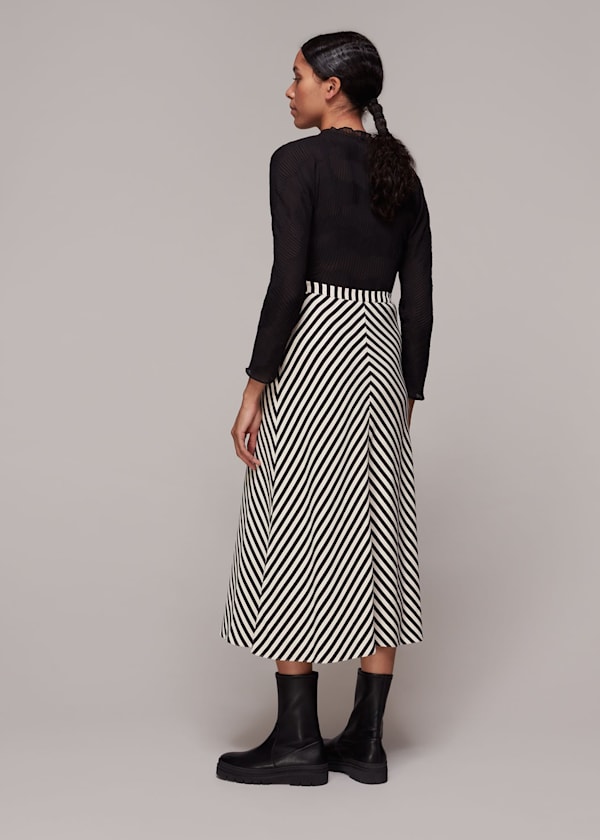 Multicolour Diagonal Stripe Skirt
