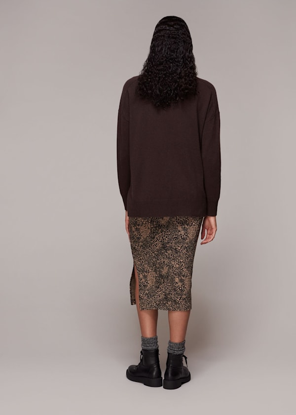 Jacquard Leopard Tube Skirt