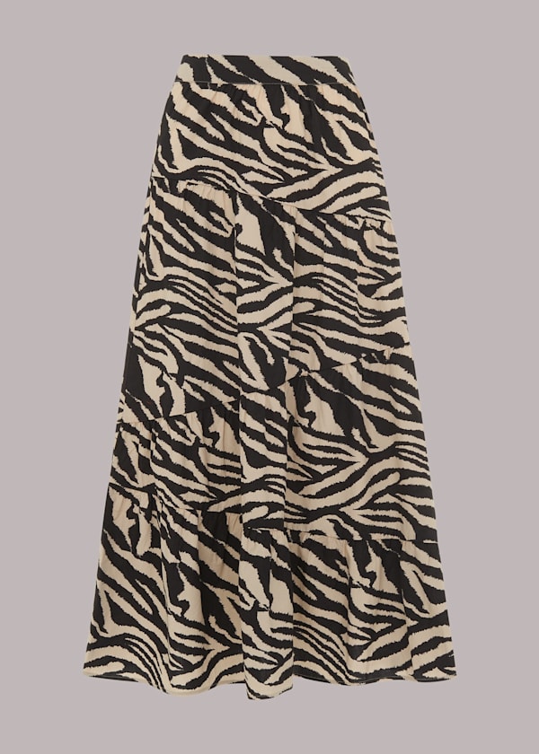 Multicolour Mountain Zebra Tiered Skirt