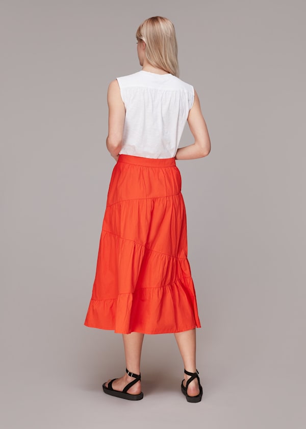 Red Maria Full Tiered Skirt