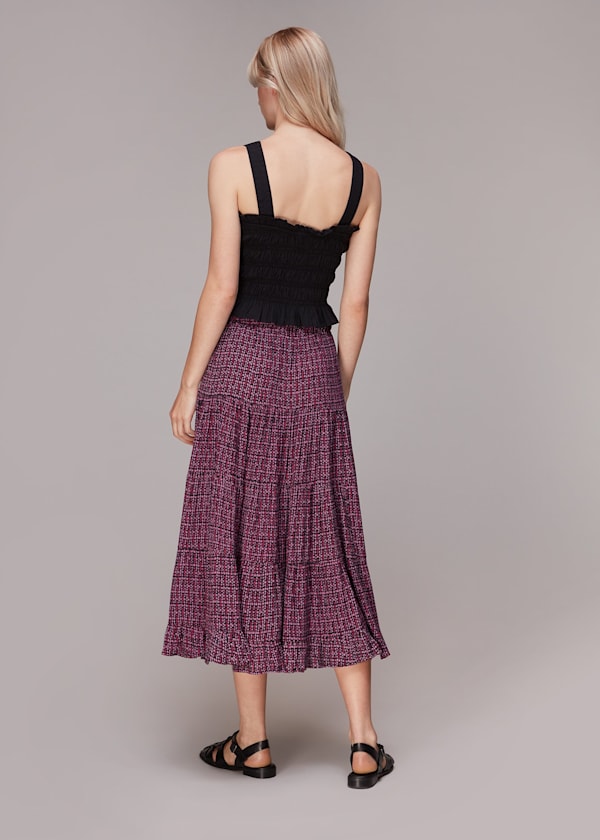 Multicolour Twist Dot Print Skirt