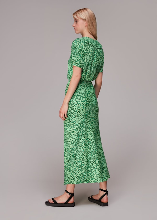 Leopard Petals Bias Cut Skirt
