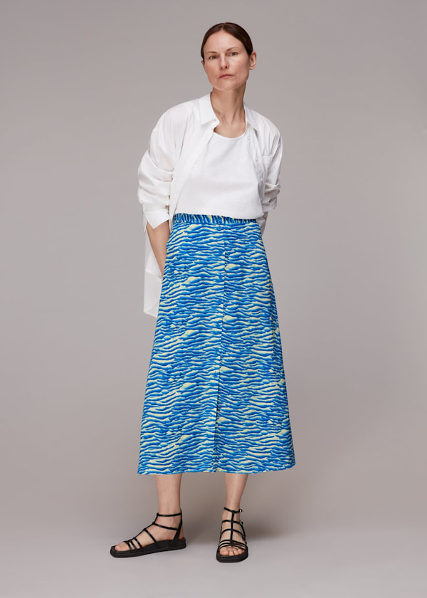 Seafoam Button Front Skirt