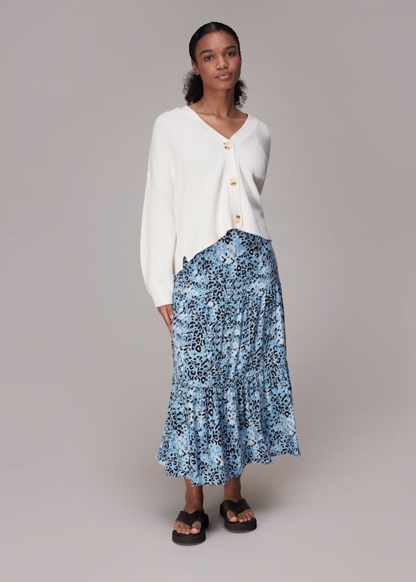 Blue Hyena Spot Tiered Skirt