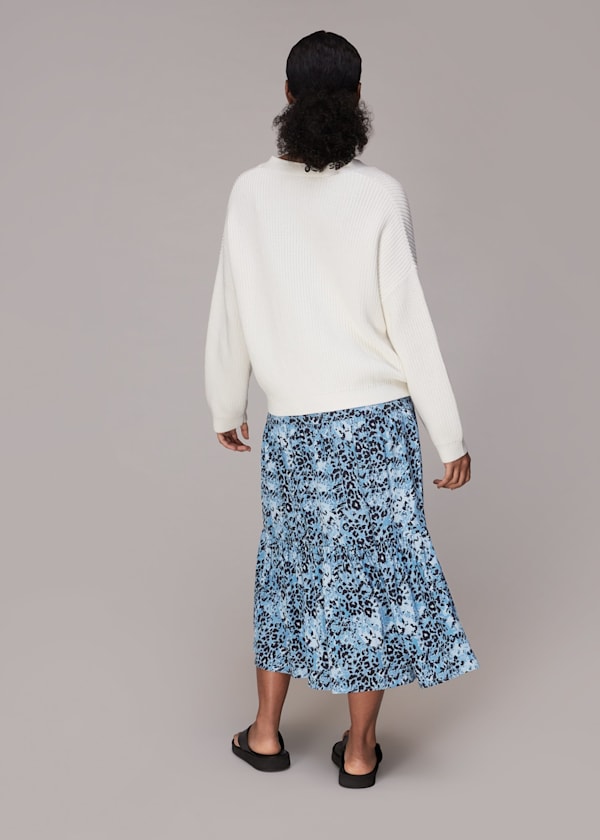 Blue Hyena Spot Tiered Skirt