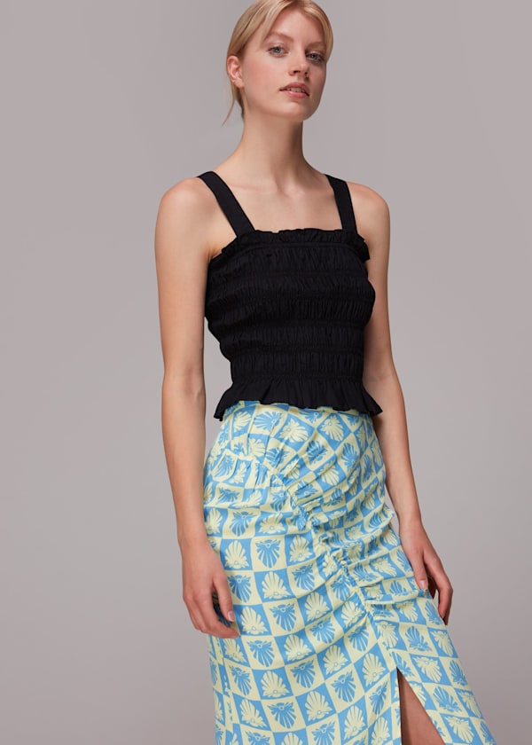 Blue Checkerboard Shells Cleo Skirt