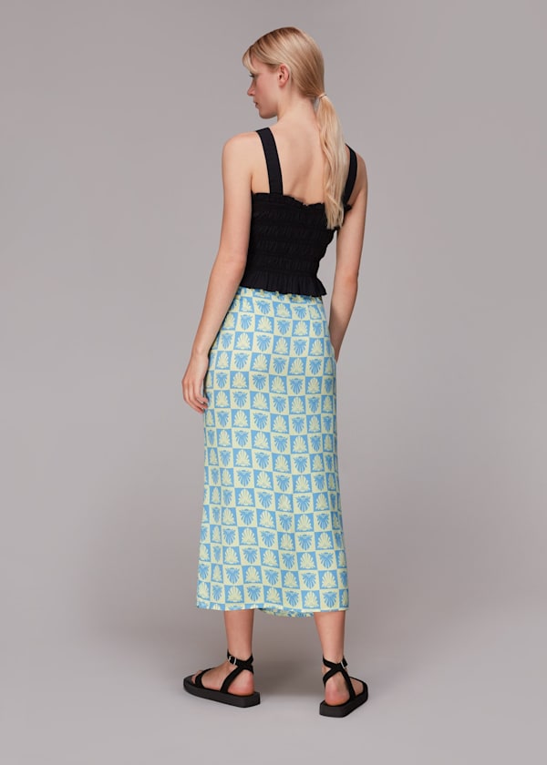 Blue Checkerboard Shells Cleo Skirt