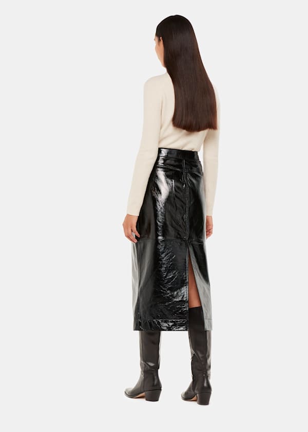Black Rachel Patent Leather Skirt