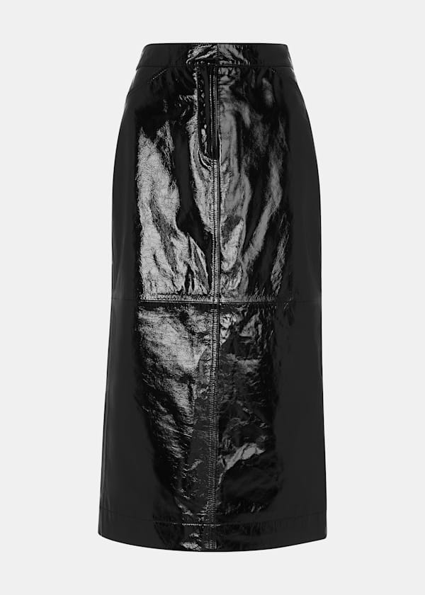 Black Rachel Patent Leather Skirt