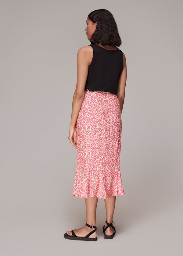 Pink Cheetah Print Wrap Skirt