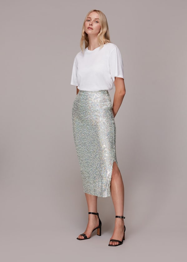 Sequin Column Skirt