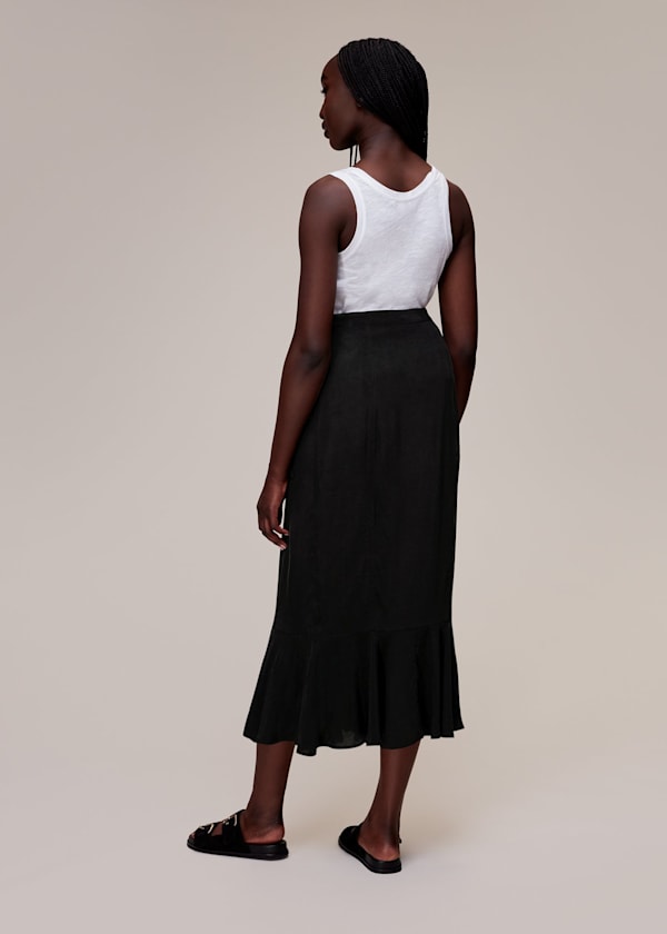Black Charlie Wrap Skirt