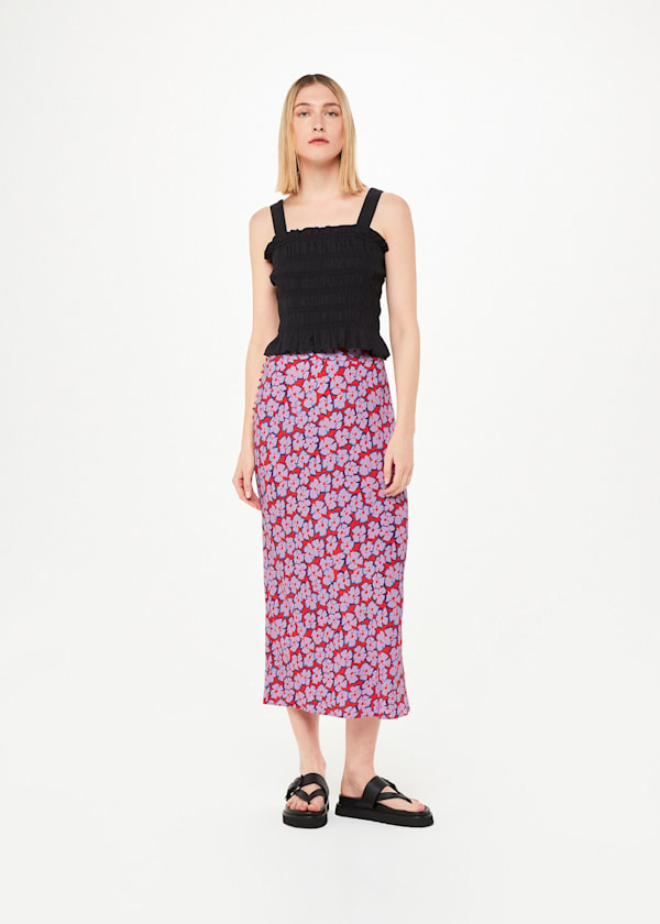 Farfalle Print Bias Cut Skirt