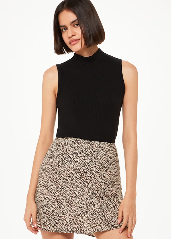 Dashed Leopard Mini Bias Skirt