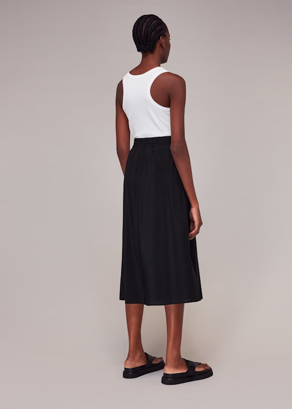 Black Nicola Elasticated Waist Skirt
