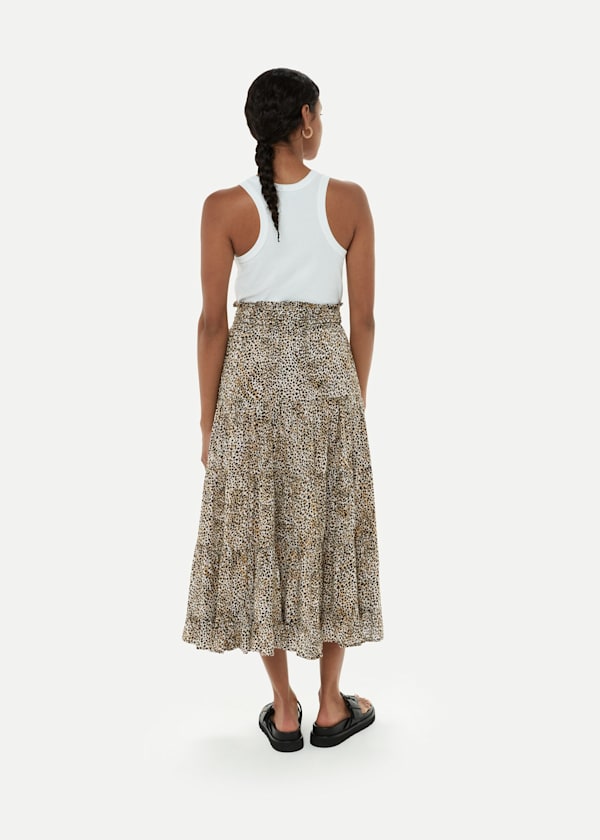 Multicolour Ink Spot Crinkle Skirt