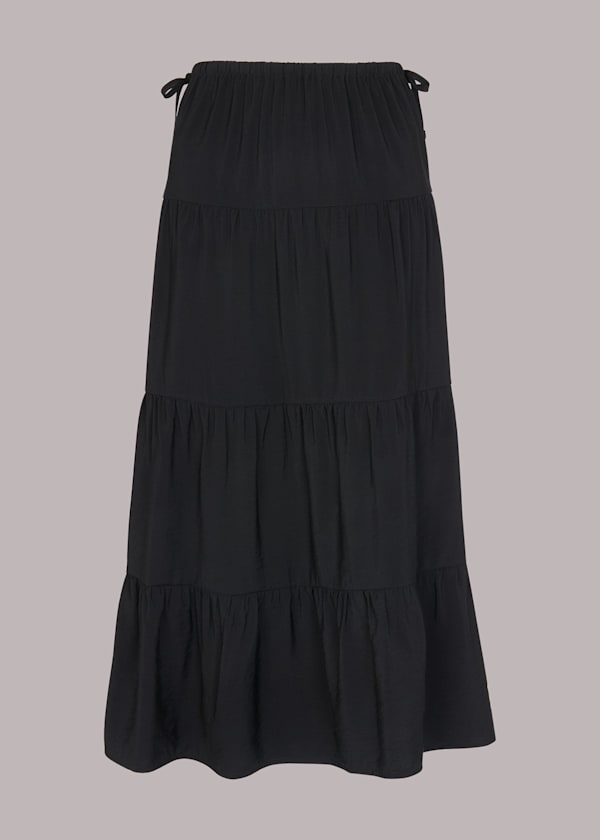 Black Tie Side Tiered Skirt