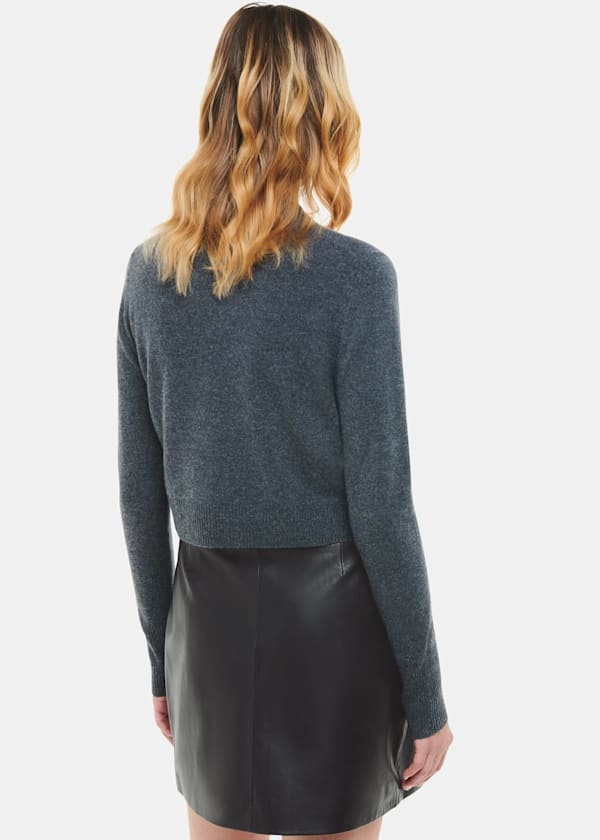 Black Wrap Leather Mini Skirt