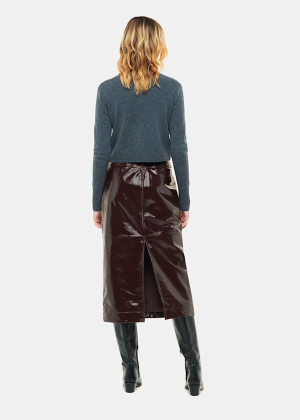 Chocolate Rachel Patent Leather Skirt
