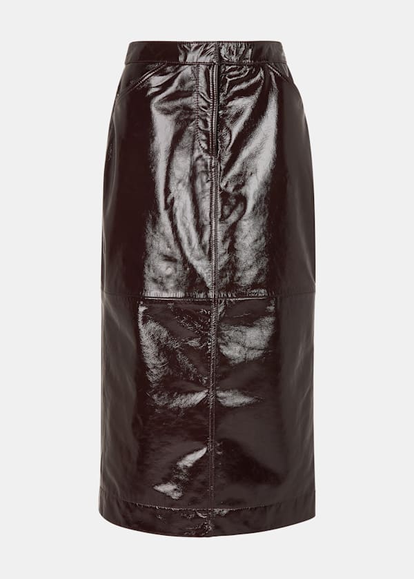 Chocolate Rachel Patent Leather Skirt