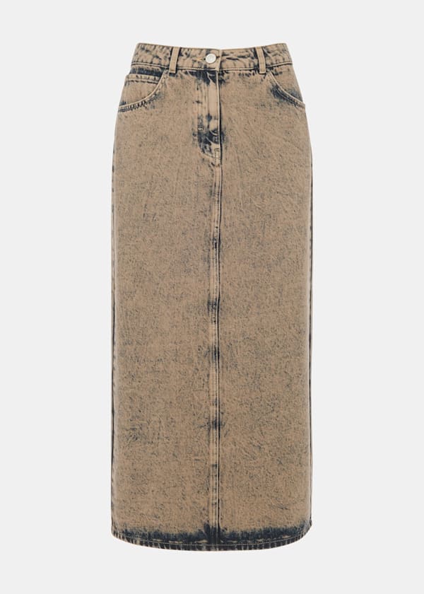 Acid Wash Denim Skirt