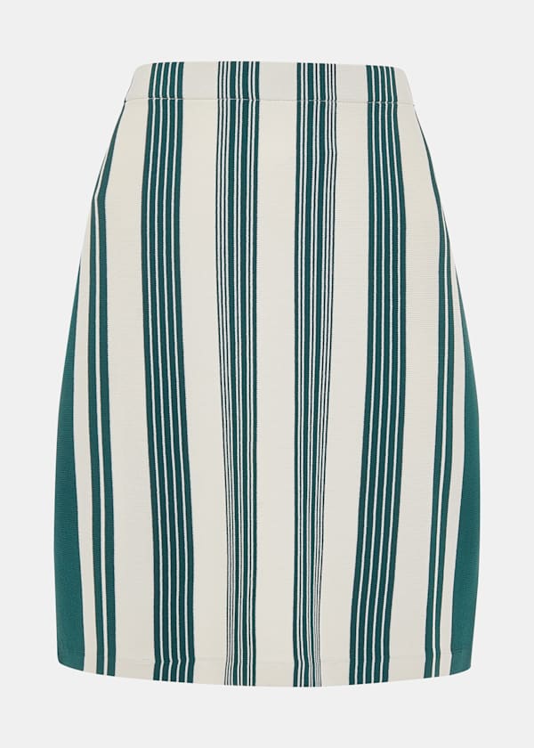 Green Vertical Stripe Knitted Skirt