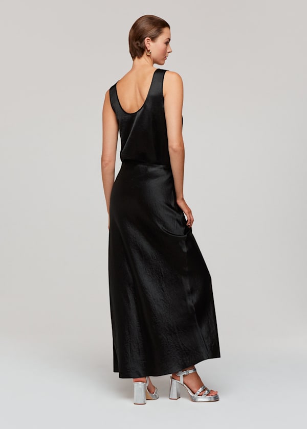 Black Ella Bias Cut Skirt