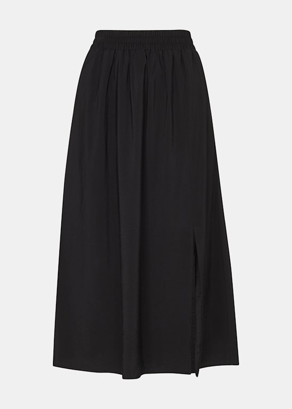 Black Eva Elasticated Waist Skirt