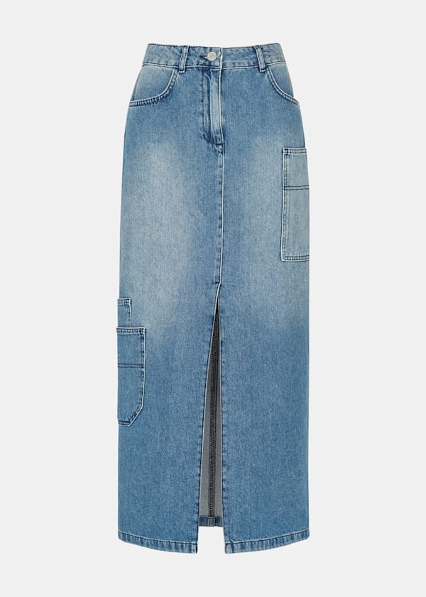 Cora Utility Denim Maxi Skirt