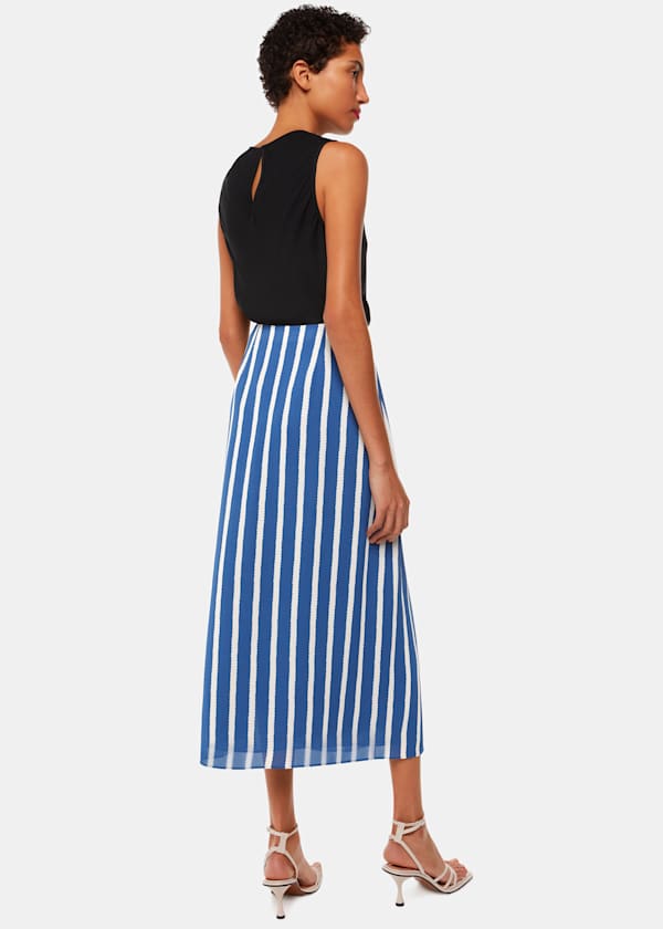 Blue Eliza Stripe Printed Skirt