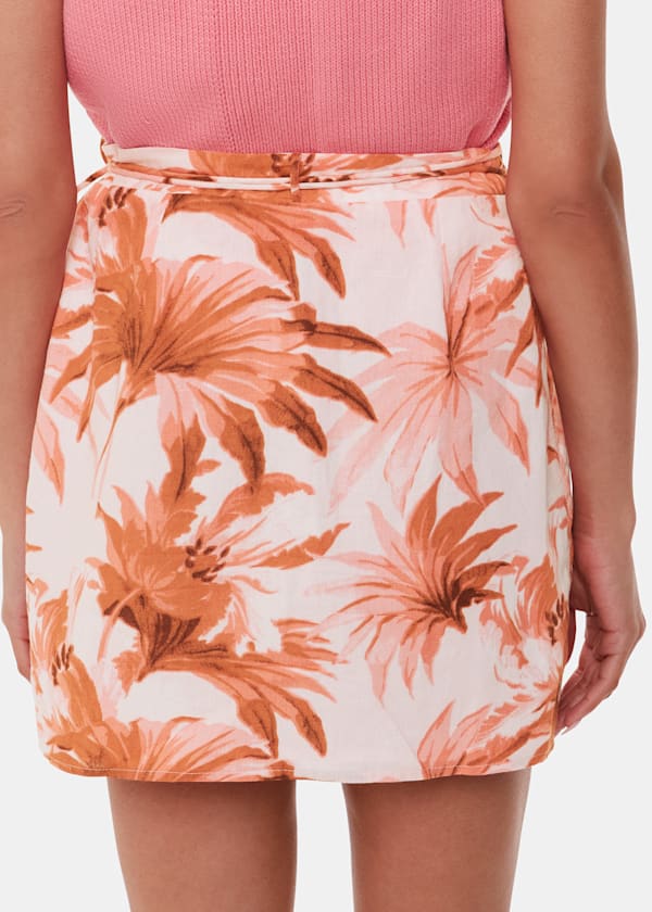 Pink Honolulu Linen Blend Skirt