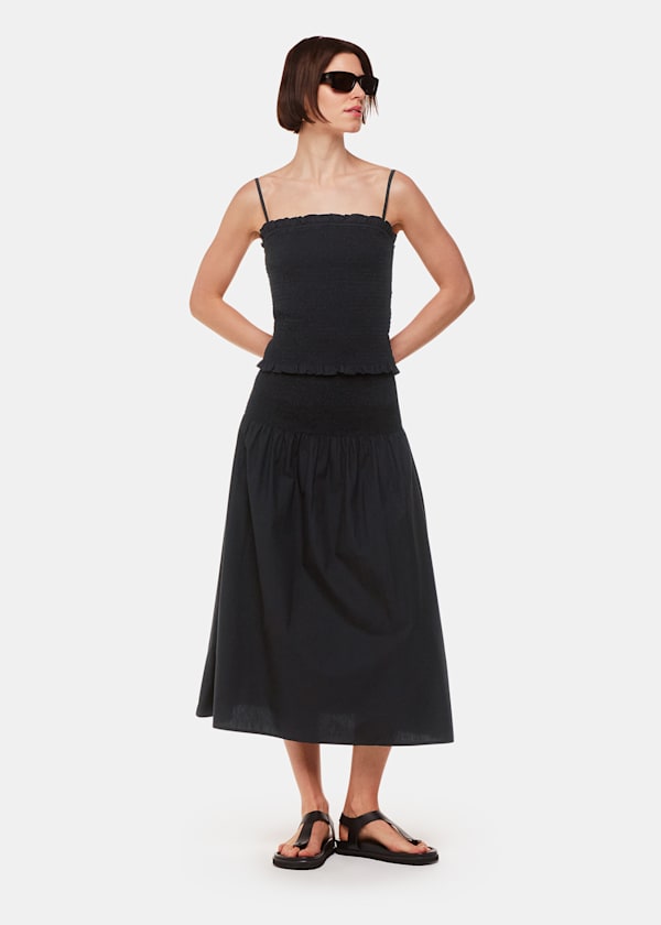 Louisa Smocked Midi Skirt