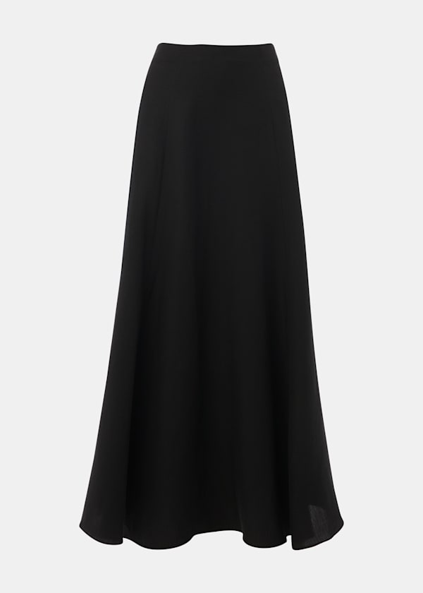 Black Helena Linen Blend Skirt