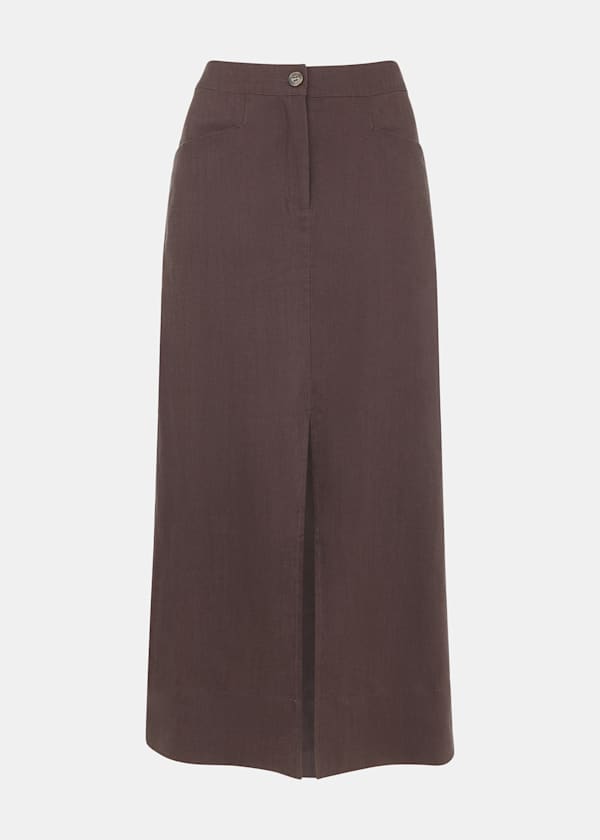 Mila Linen Blend Midi Skirt