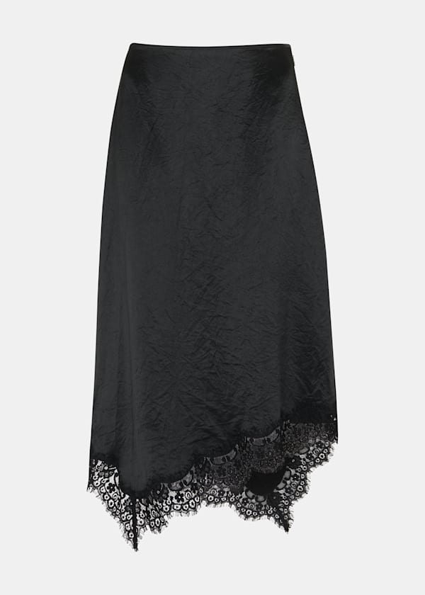 Lace Trim Midi Skirt