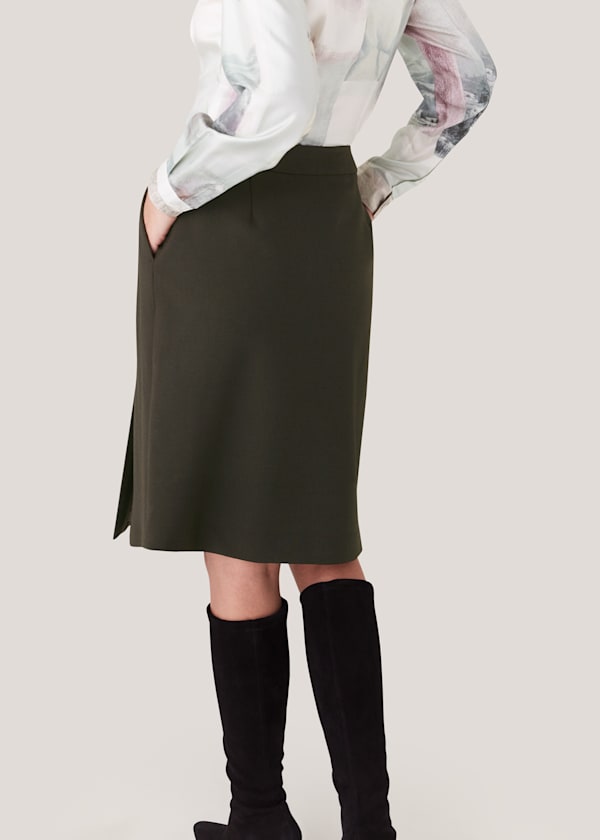 Dark Green Natalie Wool Blend Skirt