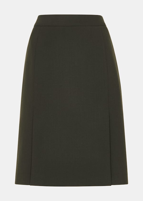 Dark Green Natalie Wool Blend Skirt