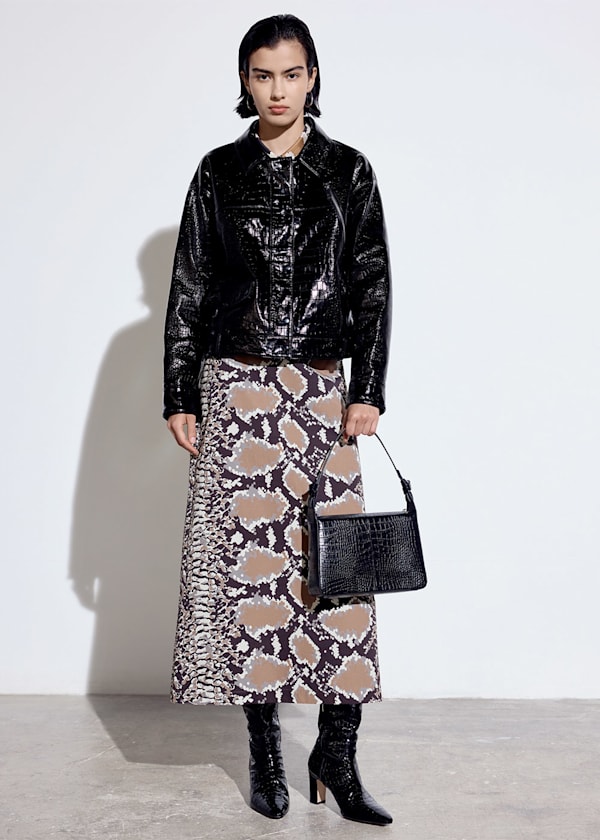Snake Print Snake Print Midi Skirt