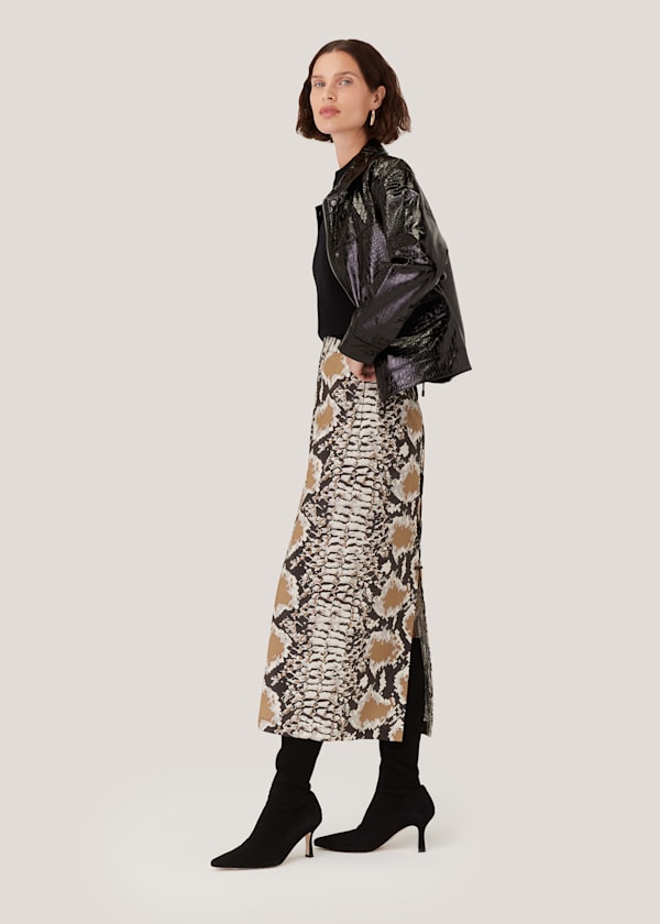 Snake Print Snake Print Midi Skirt