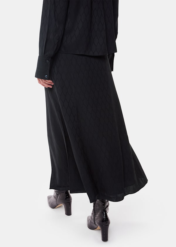 Black Diamond Jacquard Midi Skirt