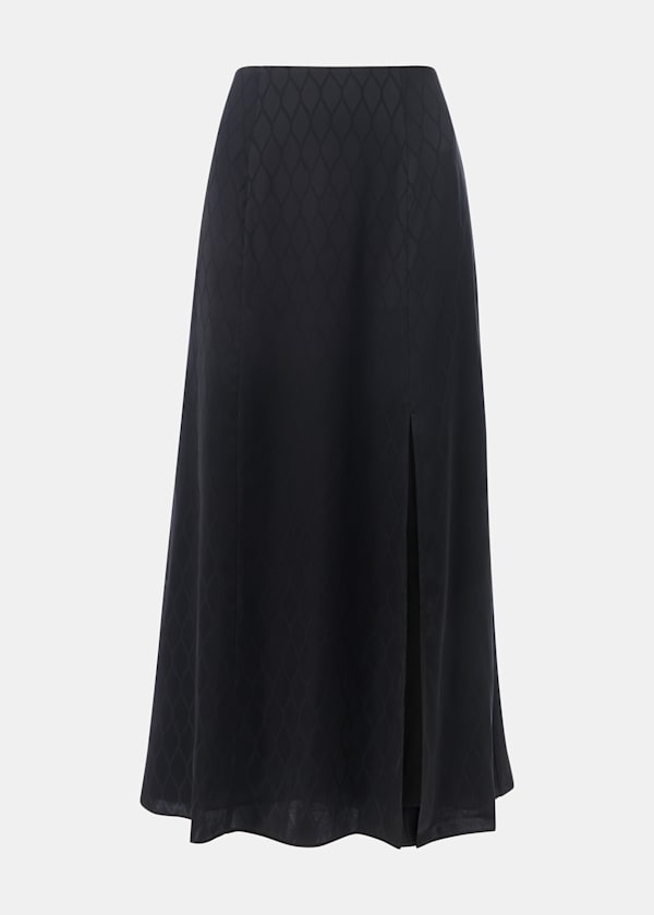 Black Diamond Jacquard Midi Skirt