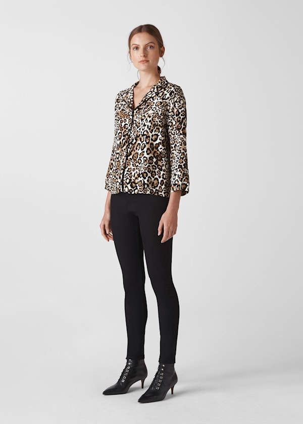 Leopard Print Animal Print Pyjama Shirt