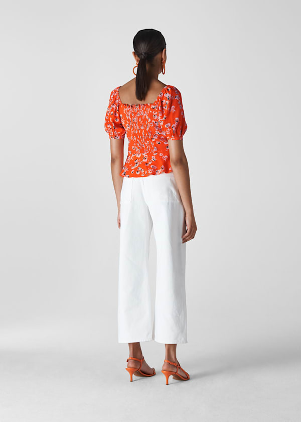 Flame Digital Daisy Print Bella Top