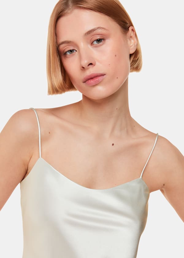 Silver Silk Cami Top
