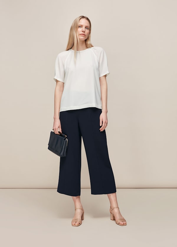 Ivory Smocked Shoulder Shell Top